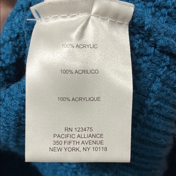 Jones New York Blue Cowl Neck Sweater - Picture 3 of 5